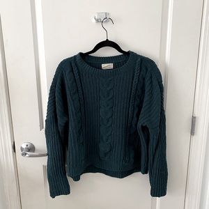 Dark Green Crop Sweater